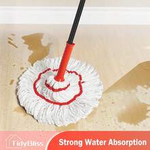 Self Wringing Twist Mop Head Replacement For Floor Cleaning, Washable Microfiber Cotton String Mop Refills With Scouring Pad For Hardwood, Tile, Bathtub, Kitchen - ColorA - 查看 7