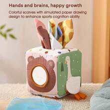 6-12 Months Baby Tissue Box Toy - Montessori Sensory Toy, 1 Year Old Baby - Shower Gift For Baby Boys And Girls, 6-18 Months - Multicolor - View 9