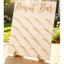 Giá trưng bày bánh donut bằng gỗ 16 lỗ, kệ trưng bày bánh donut tại nhà, kệ trưng bày thực phẩm cho tiệc tùng, quầy bán đồ ăn cho sinh nhật, đám cưới, họp mặt gia đình, giá trưng bày bánh donut bằng gỗ, giá đựng đồ ăn cho tiệc Lễ Tạ ơn, Giáng sinh, Năm mới 2025, nhà bếp - khung 16 lỗ - Xem 2