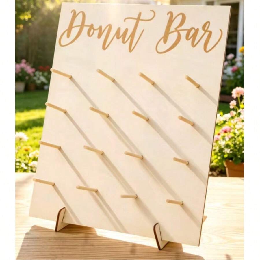Giá trưng bày bánh donut bằng gỗ 16 lỗ, kệ trưng bày bánh donut tại nhà, kệ trưng bày thực phẩm cho tiệc tùng, quầy bán đồ ăn cho sinh nhật, đám cưới, họp mặt gia đình, giá trưng bày bánh donut bằng gỗ, giá đựng đồ ăn cho tiệc Lễ Tạ ơn, Giáng sinh, Năm mới 2025, nhà bếp