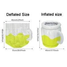1pc Inflatable PVC Beer Shaped Decoration, Suitable For Summer Splash And Tropical Atmosphere, Pool Party, Holiday Decor And Events, No Electricity Required, Pool Inflatable, Beach Essentials, Pool Float - Multicolor - View 11