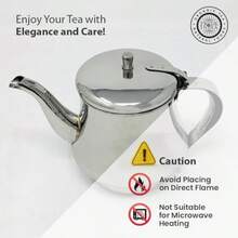 Stainless Steel Gooseneck Tea Pot w/ Vented Hinged Lid 32 Fluid Ounces 4 - 5 Cups by Pride Of India by Pride Of India - Acero inoxidable - Ver 7