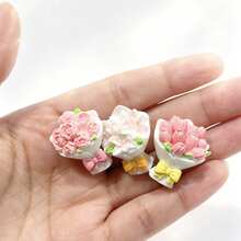 Cute Mini Bouquet, Resin Hanging Decoration, Mini Model, Romantic Small Rose Tulip Sunflower Decoration, DIY Handmade, Hair Clip Phone Case Decoration Handicraft - Random - View 9