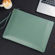 Leather A4 Zipper Document Folder, Portable Business File Organizer Bag, Contract/Invoice Storage Pouch, Suitable For Office, School Use, Graduation Season - Single Piece - View 8