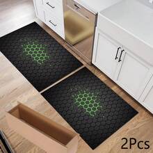 1 件绿色条纹印花吸水垫/沥水垫，适用于咖啡机、餐具 - 吸水性强的聚酯纤维桌面保护垫，带橡胶防滑垫，可用于厨房台面装饰、家庭酒吧和餐桌。 - 彩色 - 查看 11