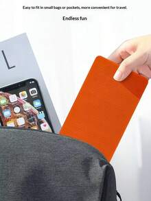 Orange Soft Silicone Foldable Phone Stand, Foldable And Compact For Easy Storage, Built-In Metal Strip For Durability, Suitable For Phones, Tablets, Laptops, Applicable For Work, Study, Entertainment And More Scenarios - Multicolor - View 4
