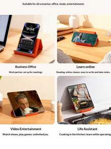 Orange Soft Silicone Foldable Phone Stand, Foldable And Compact For Easy Storage, Built-In Metal Strip For Durability, Suitable For Phones, Tablets, Laptops, Applicable For Work, Study, Entertainment And More Scenarios - Multicolor - View 12