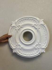 PU Ceiling Medallion Decorative, Lighting Ceiling Medallion Ring For Light Fixtures And Ceiling Fans,White - A - View 7
