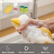 Miếng cọ rửa bằng bọt biển polyurethane có thể tái sử dụng, thích hợp để vệ sinh nhà bếp, phòng tắm, không bị rụng lông. - A - Xem 6