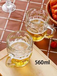 1pc/2pcs Unbreakable Acrylic Beer Mug With Handle - Large Capacity Shatterproof Beer Mug, Perfect For World Cup Viewing Party, Bar And Home Bar, Durable For Beer, Ale And Craft Beer Drinking, Transparent Creative Beer Mug, Tea Cup, Water Cup, Coffee Cup, Cold Drink Milk Juice Cup - Multicolor - View 13