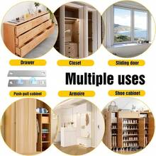 Bộ 3/7 khóa cửa tủ từ tính, khóa ngăn kéo nhà bếp từ tính có keo dính (màu bạc) - Bộ 3 nam châm dán cửa - Xem 8