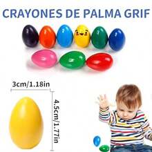 Kit de Crayones de Pintura de 9 Colores Crayones de Pintura en Forma de Huevo Herramienta de Dibujo Lavable para Niños Set de Lápices de Cera para Juegos de Arte Dibujo de Pizarrón - multicolor - Ver 3