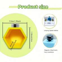 Jumping Spider Habitat Hexagon Hideout, Magnetic Jumping Spider Shelter, Jumping Spider Fence Accessories, Climbing And Feeding Platform, Small Reptile Hiding Place, Perfect Insect Habitat Decor, Jumping Spider Wheel Beehive Shaped Habitat - View 2