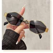 1/2 Pairs Geometric Oval Y2K Summer Women's Fashion Glasses Retro Metal Frame Ins Style Glasses, Suitable For Daily Commute Beach Vacation Street Photography Styling Personalized Glasses - Multicolor - View 27