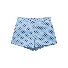 Conjunto de chaqueta de gasa con lunares y cordón ajustable + mini shorts a la moda - pantalones cortos azules - Ver 1
