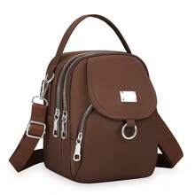 Black Oxford Cloth Messenger Bag For Women, Featuring A Solid Color Design, Casual Shoulder Crossbody Style With A Zipper Closure, And A Polyester Lining, Making It A Versatile Accessory For Everyday Use. - Multicolor - View 16