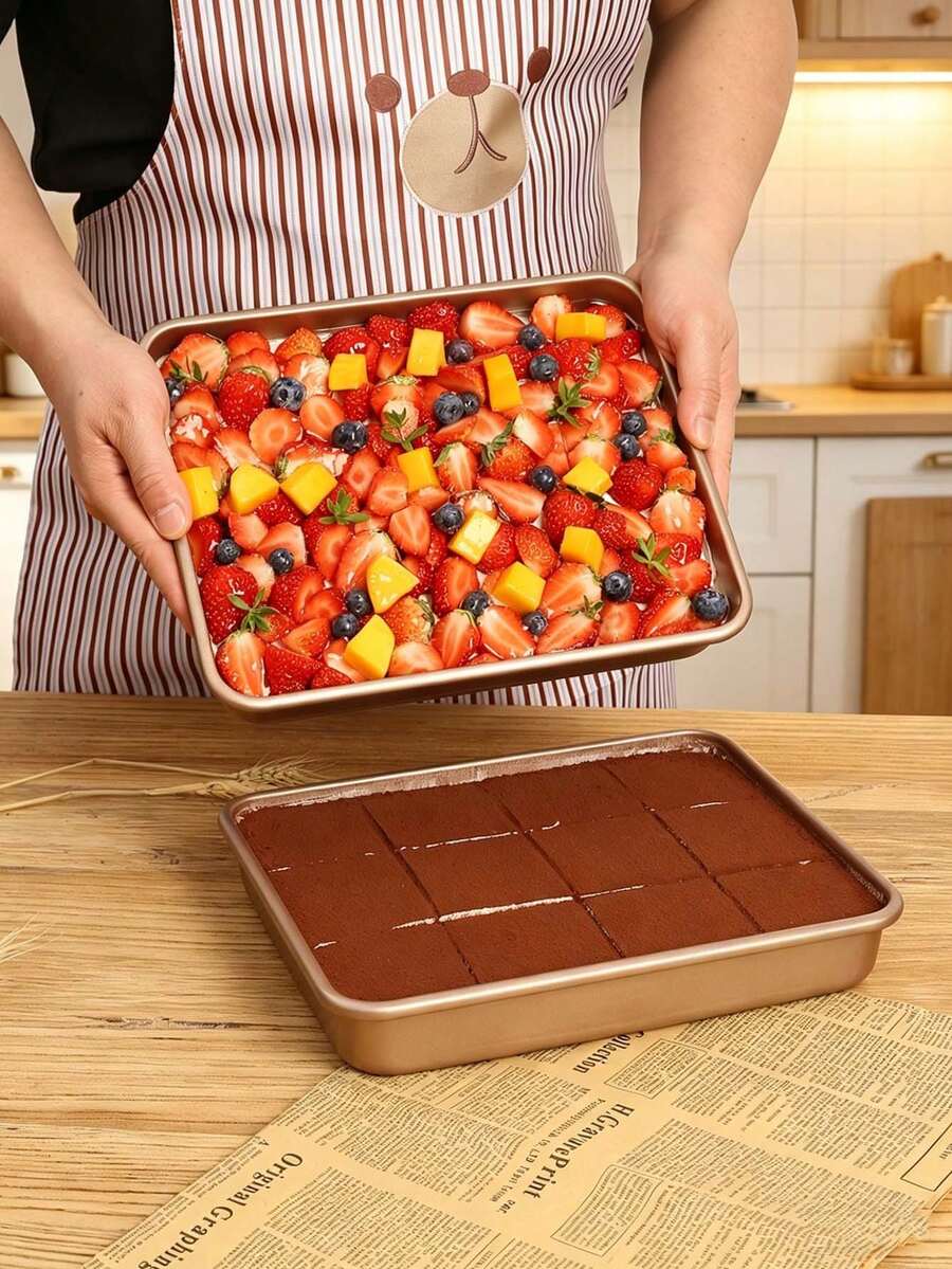 1 khuôn nướng bánh Tiramisu hình chữ nhật, thích hợp để nướng bánh nhiều lớp, bánh phô mai, khuôn bánh hình chữ nhật chống dính. - Xem 1