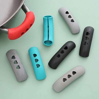 4pcs Heat-Resistant Kitchen Handles - Durable Plastic Pot & Pan Handles With Non-Slip Grip, Heat-Blocking Design For Gas Stoves, Oven, And Microwave - Multi-Color Options (Blue, Red, Black, Gray)