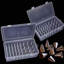 Awaoko Caja de almacenamiento de boquillas de tubería de 42 ejes, caja de almacenamiento de boquillas de tubería de plástico transparente (con tapa), recipiente para herramientas de decoración de pasteles, accesorio de repostería multifuncional, caja de almacenamiento y organización de boquillas de tubería para pasteles - Ver 5
