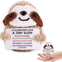 1pc Colorful Cartoon Sloth Crochet Animal, Inspirational Birthday Gift Suitable For Men And Women, Support Crochet Animal Plush Doll Enthusiasts, Handmade Emotional Encouragement Plush Doll - Multicolor - View 2