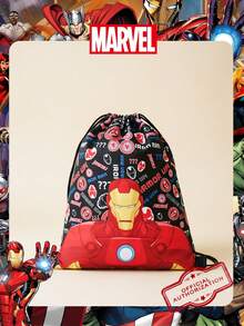 Marvel 1件官方授權圖案抽繩背包，大容量運動健身包，輕量收納袋，適合男孩、學生，適用旅行、運動、海灘、度假、日常外出、購物、上學 - 彩色 - 查看 1