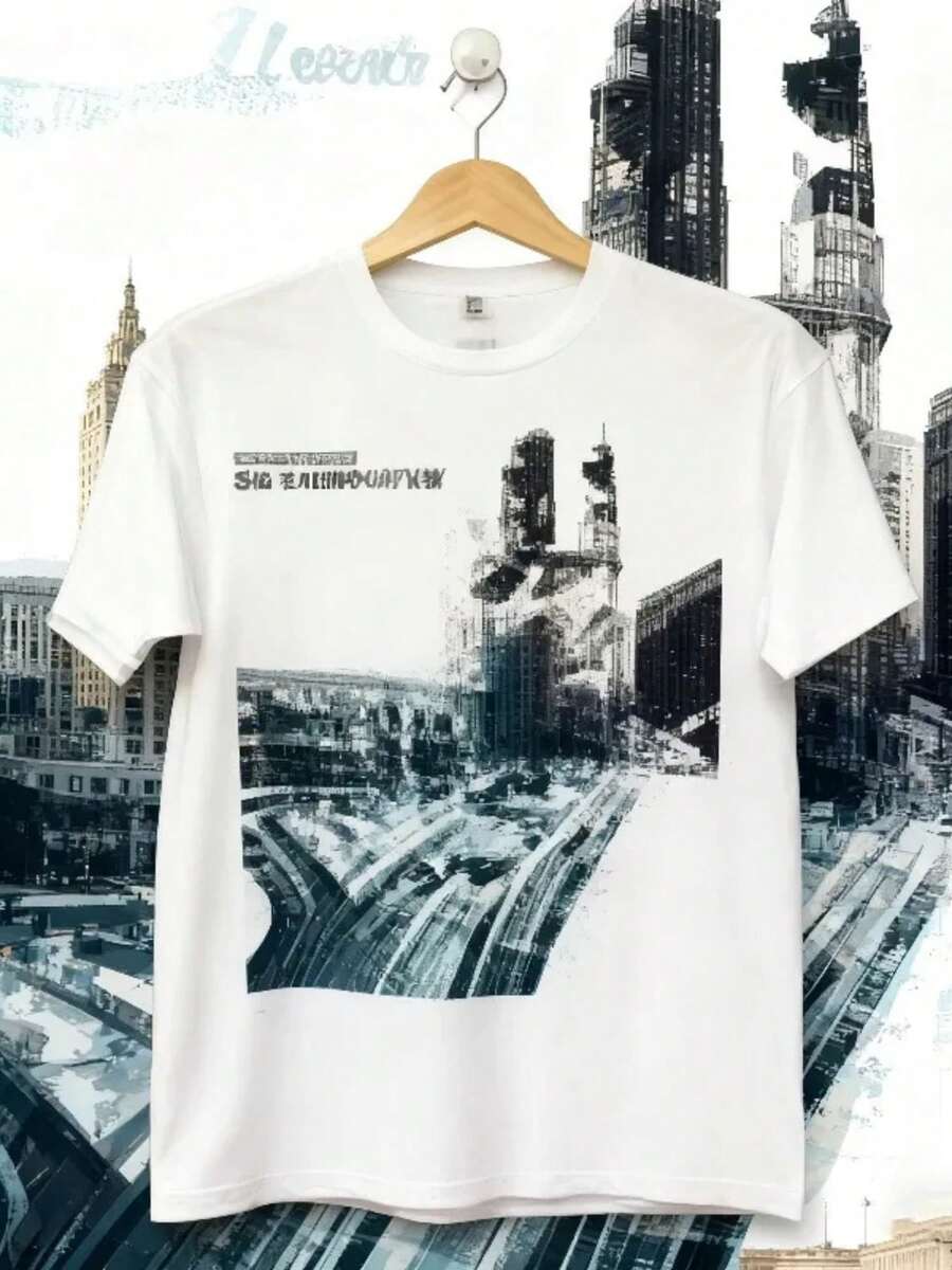 2025 Summer NEW! Radioheads Ok Computer Vintage Album 100% Cotton Printed T-Shirt Graphic Short Sleeve Shirt Unisex Men Summer - hình dạng - Xem 1