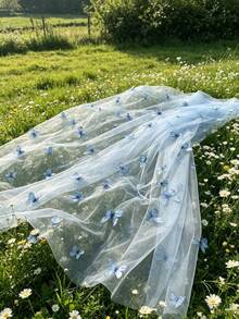 1 Stück blauer 3D Schmetterling Tischläufer aus Mesh, elegante und leichte Dekoration für Hochzeit, Babyparty, Geburtstag, Zuhause - Hellblauer Schmetterling - Übersicht 8