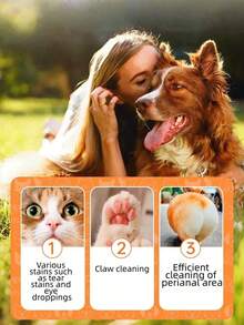 Pet Cleaning, Eye, Chin, Leg, Paw, Wet Wipes, Cats, Birds, Rabbits, Pigs, Hamsters, Small Wet Wipes, Dog Cleaning, Tear Removal, Eye Wiping, Body Wiping, Butt Wiping, Pet Specific, Deodorizing, Odor Removing, Sanitary Wet Wipes And Tissues, - View 4