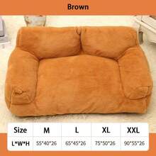 Sofá para mascotas para todo el año, cama para mascotas extraíble y lavable para gatos y perros, suministros para mascotas - Marrón - Ver 9