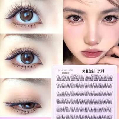 120 sợi mi giả dạng mi rời, không cần keo, mi giả 3D mềm mại tự nhiên, làm thủ công, có thể tái sử dụng, phù hợp cho đi làm hàng ngày, đám cưới, hẹn hò, tiệc tùng, lễ hội âm nhạc.