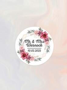Pegatinas personalizables con texto para fiesta de boda, etiquetas decorativas de tubo de burbujas transparentes. Pegatinas personalizables para recuerdos de boda, etiquetas de agradecimiento floral para regalos de fiesta de compromiso/boda - Multicolor - Ver 23