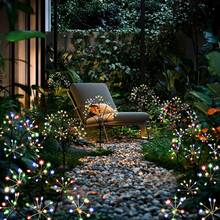 2 Color LED Starburst Solar Lights, Waterproof For Outdoor Yard/Patio/Lawn, Wedding Party Holiday Decor Gift - Multicolor - View 3
