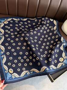 1pc Basque Diamond Pattern Velvet-Feel Linen Scarf, Beach Shawl Headscarf, Fashionable Travel Accessory - Multicolor - View 9
