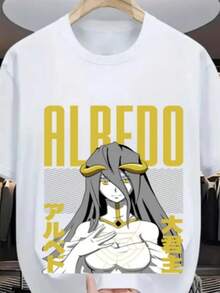Overlord Ainz T-Shirt Ooal Gown Albedo Overlord Anime Manga Gifts Shirt All Size (2) - 黑色 - 查看 2