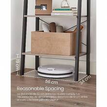 VASAGLE Estantería de Escalera de 4 Niveles 34 x 56 x 137.5 cm para Saón Dormitorio Cocina Oficina Greige y Negro MLLS44MBV2 - Grisáceo negro. - Ver 8