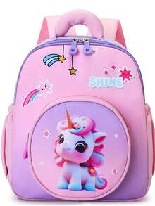 Preschool Kindergarten Small Class Middle Class Big Class Backpack 3-6 Years Old Boys Girls 2025 New Mermaid Astronaut Unicorn Print Cute Outdoor Travel Backpack Small School Bag - Multicolor - View 2