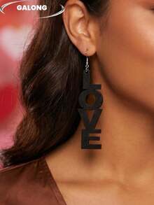 Original Design LOVE Acrylic Earrings, Extra Large Dangling Letter Earrings, Minimalist Exaggerated Fashion Earrings For Women - LOVE Letter Earrings - View 3