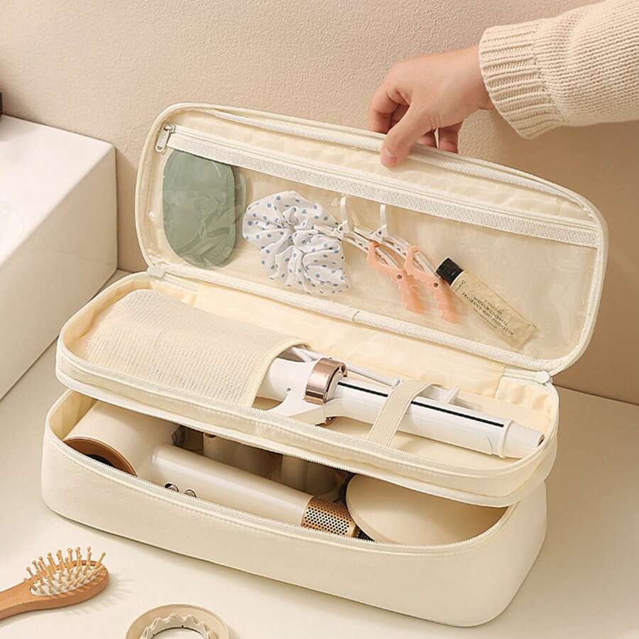 Double Layered Beauty Tool Storage Bag, Curling Iron And Hair Dryer Storage Box, Ideal Gift For Friends, Family, Partners, Family Essentials, Travel Essentials, University Dormitory Essentials, Makeup Bag, Makeup Storage Box, Makeup Storage Box - View 1