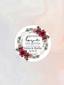 Pegatinas personalizables con texto para fiesta de boda, etiquetas decorativas de tubo de burbujas transparentes. Pegatinas personalizables para recuerdos de boda, etiquetas de agradecimiento floral para regalos de fiesta de compromiso/boda - Multicolor - Ver 38