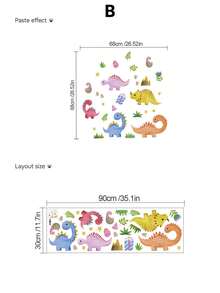 【3款可選】恐龍主題牆貼，包含叢林恐龍、水彩恐龍、工程車恐龍三款元素，適合Ins風、森系風、童趣風等房間裝飾風格，選擇豐富 - 牆貼 - 查看 8