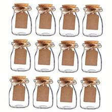 Awtlife 12pcs Vintage Glass Favor Jars With Cork Lids for wedding favor 3.4 oz each jars - Transparente - Ver 2