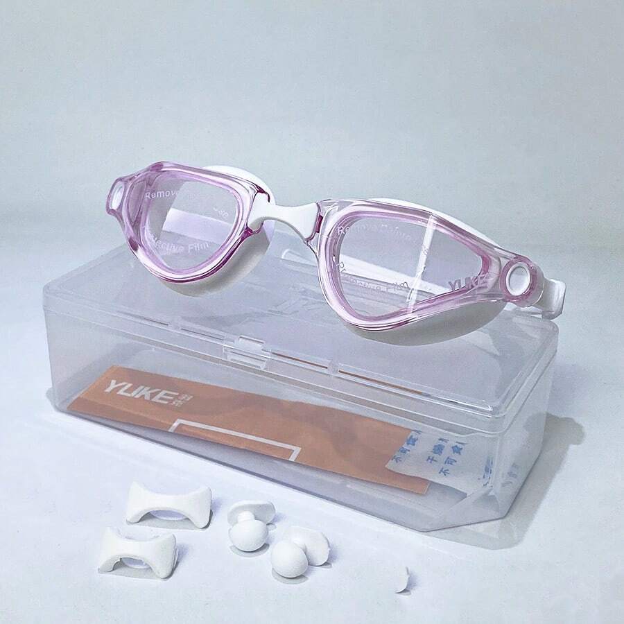 成人泳镜，防水防雾，高清，男女专业潜水镜，新款泳镜，泳帽套装，泳池装备 - 彩色 - 查看 1