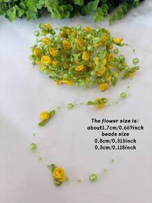 5码/包圆形花朵珠链，亚克力珠链，适用于婚礼装饰、DIY首饰制作、窗帘制作、家居装饰花瓶房间装饰，多种颜色可选，易于搭配 - 花-珠鏈 - 查看 13