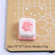 30 piezas de accesorios de artesanía de resina de pastel de mahjong rojo y colorido, materiales DIY para pasadores de cabello y llaveros hechos a mano - Multicolor - Ver 5
