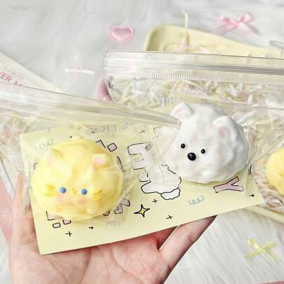 1个小狗小猫造型的软萌捏捏乐玩具，热门减压捏捏乐，办公桌摆件，派对礼品，家居礼物，生日礼物，送给她的贴心礼物