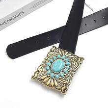 1pc Women's Fashion Embossed Beaded Bohemian Style Belt - Bronze - View 6