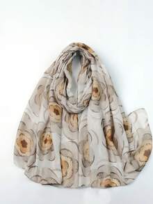 1pc New Arrival French Floral Print Scarf, Headscarf, Neckerchief, Shawl - Multicolor - View 6