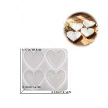 1pc DIY Clay Mold, 4-Linked Flower & Heart Pendant Mold, Suitable For Making Resin, Gypsum, Candle, Aromatherapy Products, Home Decor, Wedding Centerpiece, Silicone Mold - Four-piece Heart Pattern Mold - View 8