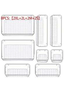 7/9/16/25pcs Transparent Plastic Drawer Storage Organizer Boxes Set, Suitable For Bathroom Cabinet, Kitchen, Office, Bedroom, School Supplies, Household Items, Multi-Purpose Storage Boxes For Cosmetics, Stationery, Miscellaneous - Clear - View 21