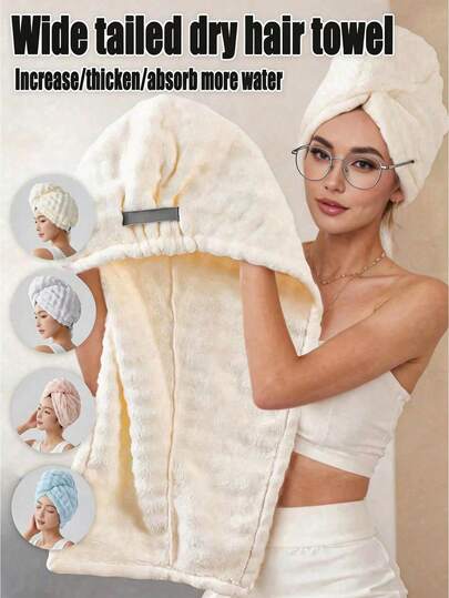 Grand Turban Absorbant Séchage Rapide Pour Femmes